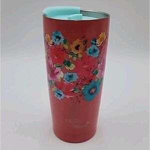 Pioneer Woman 20 oz Maverick Breezy Pink Stainless Insulated Tumbler Floral